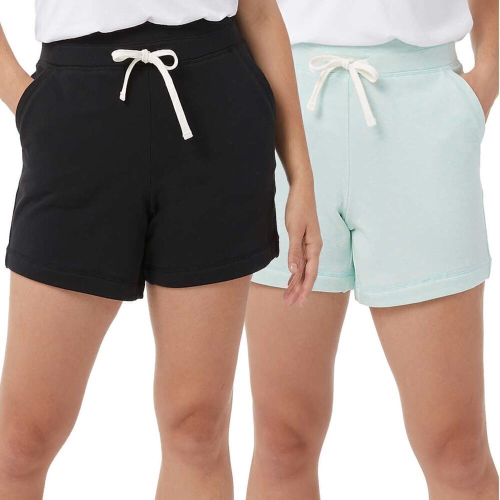 NWT 32 Degrees Womens 2-pack Ultra-soft Cotton Blend Jersey Casual Active Shorts